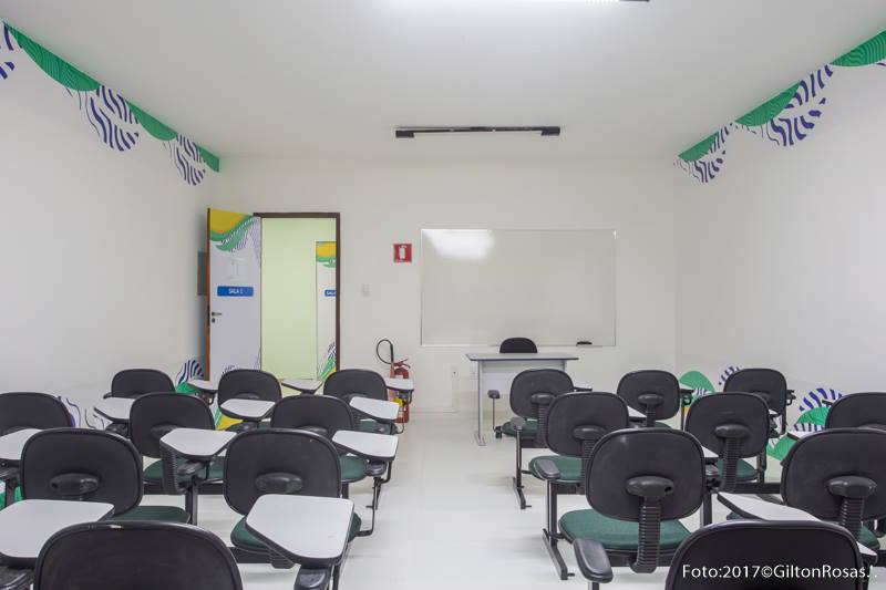 Uma das salas onde serão ministrados os cursos